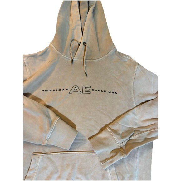 American Eagle Beige Tan Pullover Hoodie Size Large - Picture 3 of 10